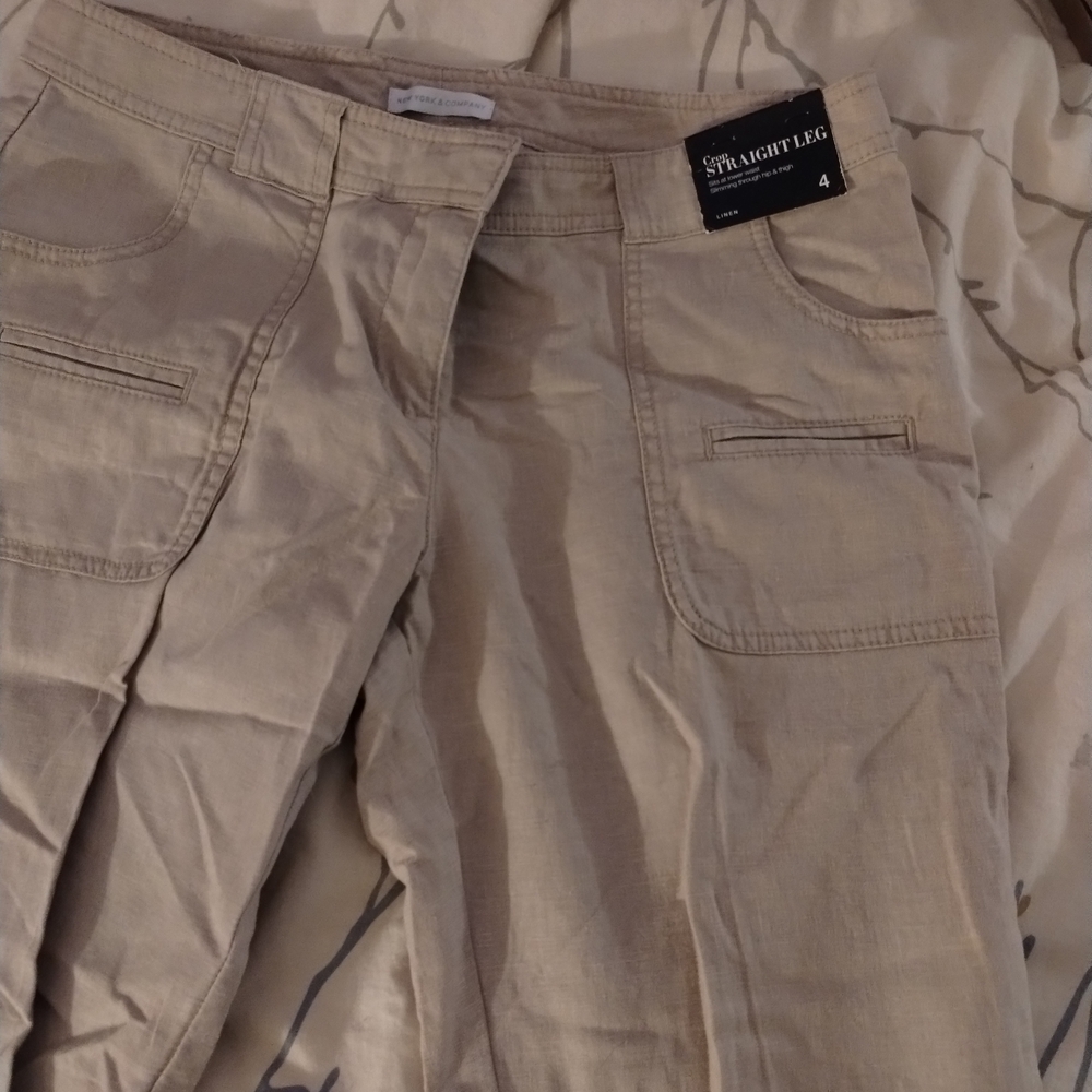 Tan Straight Leg Pants